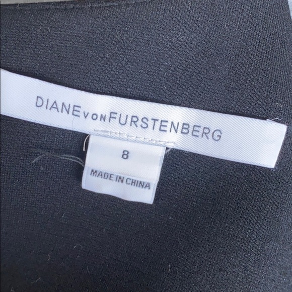 Diane von Furstenberg Yvette Black Gray Dress Sz 8 - Picture 13 of 15